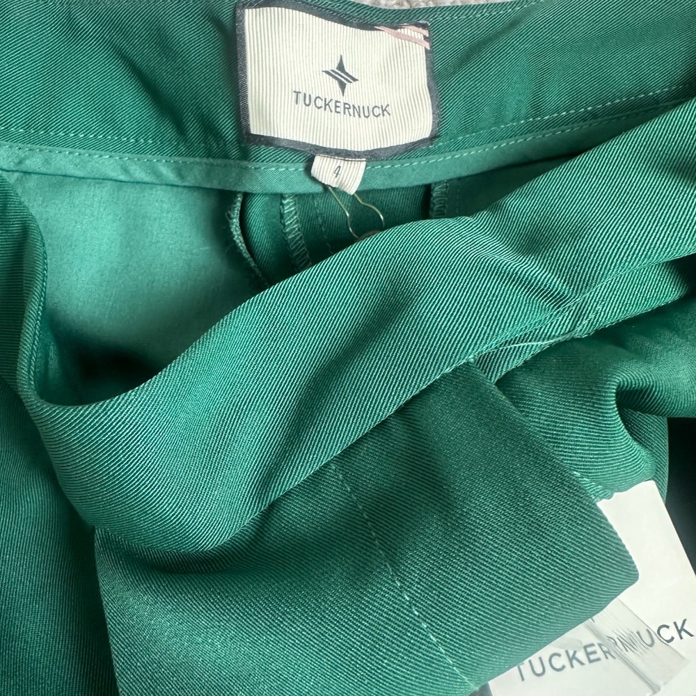 Tuckernuck NEW Green pleated High Rise Duncan pants - Picture 6 of 6